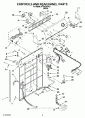 CONTROLS AND REAR PANEL PARTS Diagram and Parts List for WTW5790VQ1  Whirlpool Washer
