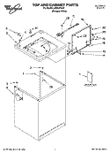 TOP AND CABINET PARTS Diagram and Parts List for LSR5101LQ1  Whirlpool Washer