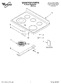 COOKTOP, LITERATURE Diagram and Parts List for GR465LXKS0  Whirlpool Range