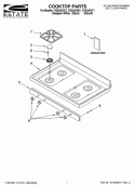 COOKTOP PARTS Diagram and Parts List for TGS325VT1  Estate Range
