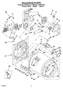 BULKHEAD PARTS Diagram and Parts List for KEYS850LE1  KitchenAid Dryer