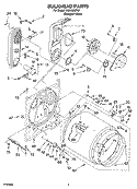BULKHEAD PARTS Diagram and Parts List for LGN1000PQ1  Whirlpool Dryer