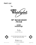 SECTION Diagram and Parts List for RH2024XLW1  Whirlpool Range Hood