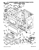 LOWER CABINET AND FRONT PANEL Diagram and Parts List for CSP2761AN2  Whirlpool Dryer