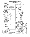 PUMP AND MOTOR Diagram and Parts List for KUDA23ZY0  KitchenAid Dishwasher