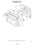 OVEN DOOR Diagram and Parts List for KEMS376TBL3  KitchenAid Microwave Oven Combo