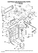 CONTROLS AND REAR PANEL PARTS Diagram and Parts List for MTW5707TQ0  Whirlpool Washer