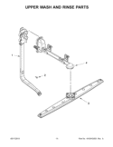 UPPER WASH AND RINSE PARTS Diagram and Parts List for IUD3100BW1  Whirlpool Dishwasher