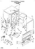 TUB ASSEMBLY Diagram and Parts List for DU8550XB1  Whirlpool Dishwasher
