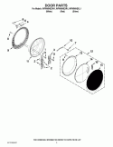 DOOR PARTS Diagram and Parts List for WFW95HEXW1  Whirlpool Washer