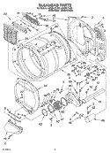 BULKHEAD Diagram and Parts List for LGQ8611LW0  Whirlpool Dryer