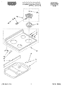 COOKTOP Diagram and Parts List for FEP330YW2  Roper Range