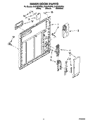 INNER DOOR PARTS Diagram and Parts List for DU840SWPQ2  Whirlpool Dishwasher