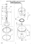 AGITATOR, BASKET AND TUB Diagram and Parts List for LST7233AZ1  Whirlpool Washer