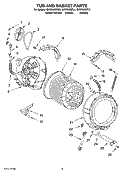 TUB AND BASKET PARTS Diagram and Parts List for GHW9400PW4  Whirlpool Washer