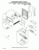DISPENSER FRONT PARTS Diagram and Parts List for GI7FVCXWQ00  Whirlpool Refrigerator