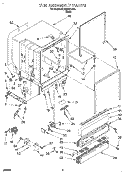 TUB ASSEMBLY Diagram and Parts List for DU980QPDB0  Whirlpool Dishwasher