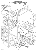 LINER Diagram and Parts List for GT1SHTXLT01  Whirlpool Refrigerator