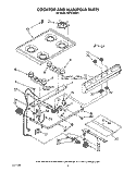 COOKTOP AND MANIFOLD, LIT/OPTIONAL Diagram and Parts List for FGP215VL4  Whirlpool Range