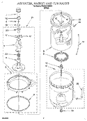 AGITATOR, BASKET AND TUB Diagram and Parts List for KAWL517BWH1  KitchenAid Washer