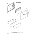 OVEN DOOR Diagram and Parts List for RF0100XRW2  Whirlpool Range