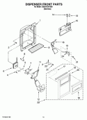 DISPENSER FRONT PARTS Diagram and Parts List for GS2KVAXVS00  Whirlpool Refrigerator