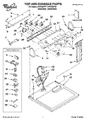 TOP AND CONSOLE PARTS Diagram and Parts List for LGQ9508PG1  Whirlpool Dryer