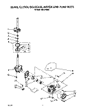 BRAKE, CLUTCH, GEARCASE, MOTOR AND PUMP Diagram and Parts List for TAWL670AN0  Whirlpool Washer