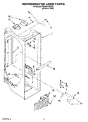 REFRIGERATOR LINER PARTS Diagram and Parts List for 7GS2FHAXTA02  Whirlpool Refrigerator