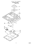 COOKTOP Diagram and Parts List for SF370PEWQ1  Whirlpool Range