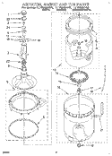 AGITATOR, BASKET AND TUB Diagram and Parts List for LLT8233AN0  Whirlpool Washer