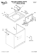 TOP AND CABINET PARTS Diagram and Parts List for LSQ9110LG1  Whirlpool Washer