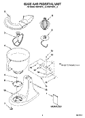 BASE AND PEDESTAL UNIT Diagram and Parts List for 4KSM150PSGR0  KitchenAid Mixer