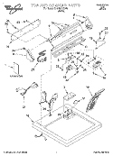 TOP AND CONSOLE, LITERATURE Diagram and Parts List for GCG2901XSW5  Whirlpool Dryer