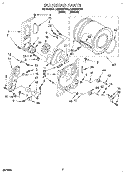 BULKHEAD Diagram and Parts List for LGN3624BW1  Whirlpool Dryer