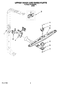 UPPER WASH AND RINSE PARTS Diagram and Parts List for RUD8050SD2  Roper Dishwasher
