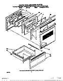 DOOR AND DRAWER Diagram and Parts List for RF366PXXN2  Whirlpool Range