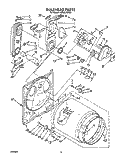 BULKHEAD Diagram and Parts List for LG7681XSW3  Whirlpool Dryer