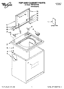 TOP AND CABINET PARTS Diagram and Parts List for 7MWT98910TM0  Whirlpool Washer