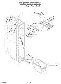 FREEZER LINER Diagram and Parts List for CS22AFXKT01  Whirlpool Refrigerator