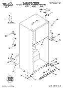 CABINET PARTS Diagram and Parts List for ET1FTTXKQ02  Whirlpool Refrigerator