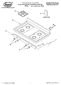 COOKTOP, LITERATURE Diagram and Parts List for FGP335HW0  Roper Range