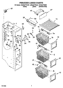 FREEZER LINER PARTS Diagram and Parts List for KSRN25FRWH01  KitchenAid Refrigerator