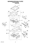 REFRIGERATOR SHELF PARTS Diagram and Parts List for KSSP42QMS03  KitchenAid Refrigerator