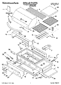 GRILLE PARTS Diagram and Parts List for KFRG383SSS0  KitchenAid Grill