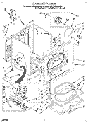 CABINET Diagram and Parts List for LGR6638DW0  Whirlpool Dryer