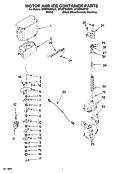 MOTOR AND ICE CONTAINER PARTS Diagram and Parts List for GF6NFEXRB01  Whirlpool Refrigerator