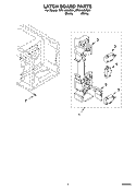 LATCH BOARD PARTS Diagram and Parts List for MT2145SJQ01  Whirlpool Microwave