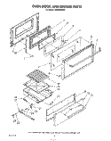 OVEN DOOR AND BROILER Diagram and Parts List for SE950PERW2  Whirlpool Range