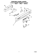 CONTROL PANEL PARTS Diagram and Parts List for GU3600XTRQ0  Whirlpool Dishwasher